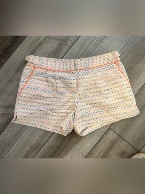 Women's White Multicolor Patterned Shorts